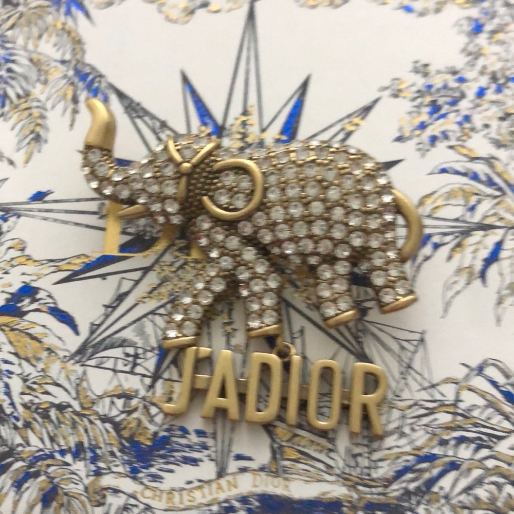 Dior Logo Brooch Gold NWOT